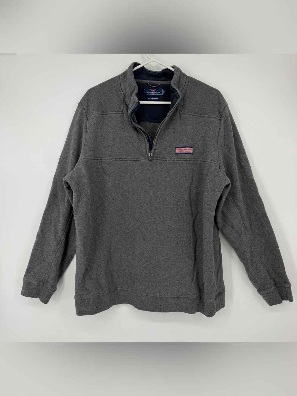 Vineyard Vines Men’s Gray Quarter-Zip Shep Shirt Pull Over